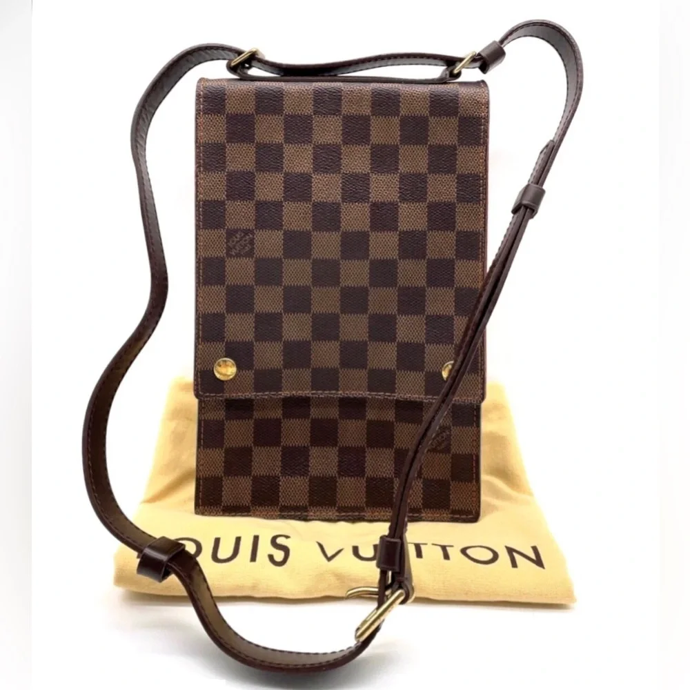 LOUIS VUITTON Portobello PM Damier Ebene Crossbody Shoulder Bag